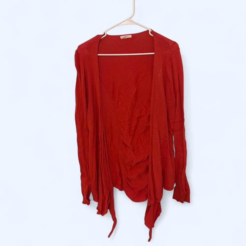 Mystree Vibrant Red Open Cardigan